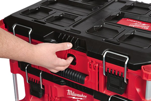 Milwaukee® 48-22-8424 - PACKOUT™ Plastic Black/Red Portable Tool Box (22