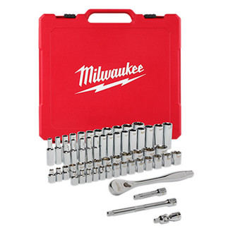 Milwaukee® - 3/8" Drive SAE/Metric Ratchet and Socket Set, 56 Pieces