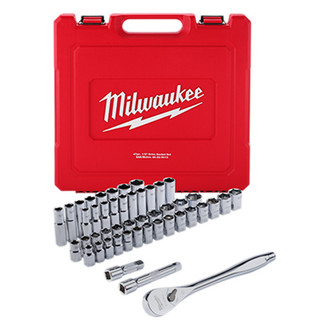 Milwaukee® - 1/2" Drive SAE/Metric Ratchet and Socket Set, 47 Pieces