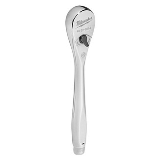 Milwaukee® - 1/4" Drive 6" Length 90 Teeth Standard Head Flat Metal Grip Ratchet