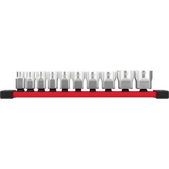 Milwaukee® - 3/8" Drive 6-Point SAE Standard Socket Set with FOUR FLAT™ Sides 10 Pieces
