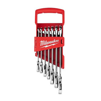 Milwaukee® - 7-piece 3/8" to 3/4" 12-Point Flexible 144 Ratcheting Combination Wrench Set