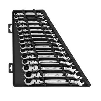 Milwaukee® - 15-piece 8 to 22 mm 12-Point Flexible 144 Ratcheting Combination Wrench Set