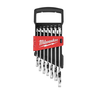 Milwaukee® - 7-piece 8 to 17 mm 12-Point Flexible 144 Ratcheting Combination Wrench Set
