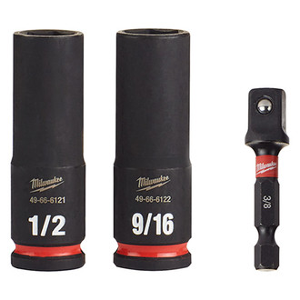 Milwaukee® - SHOCKWAVE Impact Duty™ 3/8" Drive SAE 6-Point Deep Impact Socket Set (3 Pieces)