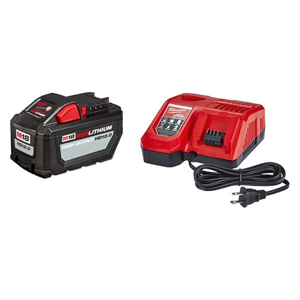 Milwaukee® - M18™ Redlithium™ High Output™ 18 V Li-ion 12.0 Ah Battery and Wall Battery Charger