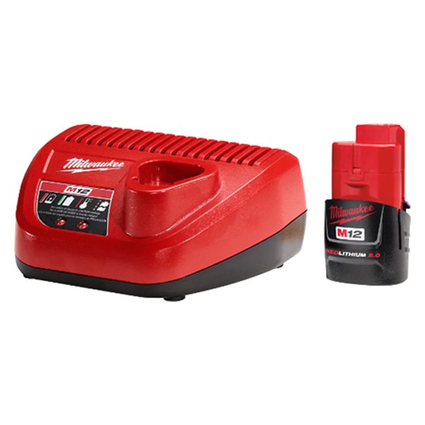 Milwaukee® - M12™ 12 V Li-ion 2.0 Ah Battery and Wall Battery Charger
