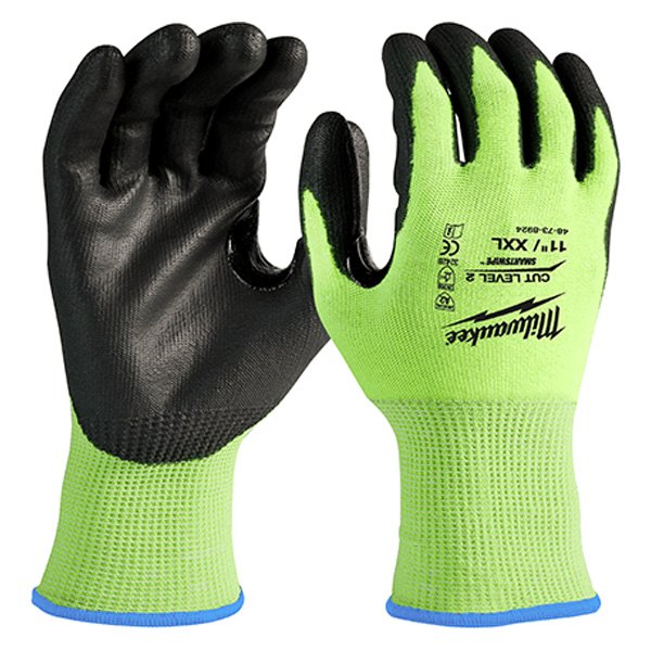 Milwaukee® - XX-Large Level 2 Hi-Viz Green/Black Nitrile Cut Resistant Gloves