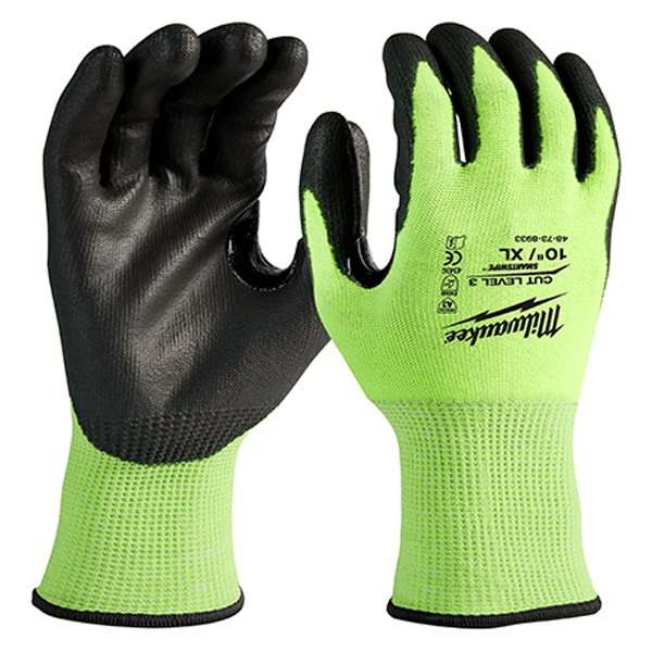 Milwaukee® - X-Large Level 3 Hi-Viz Green/Black Nitrile Cut Resistant Gloves