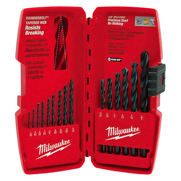 Milwaukee® 48-89-2803 - 15-Piece THUNDERBOLT™ Black Oxide Fractional Drill  Bit Set