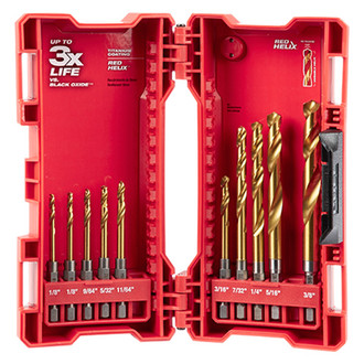 Milwaukee® 48-89-4633 - 10-Piece SHOCKWAVE™ RED HELIX™ Titanium 1