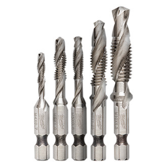 Milwaukee® - Shockwave™ 5-Piece Metric 1/4" Hex Tap/Drill Bit Set