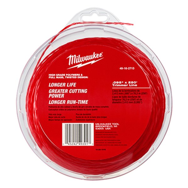 Milwaukee® - 250' x 0.095" Red Twisted Trimmer Line