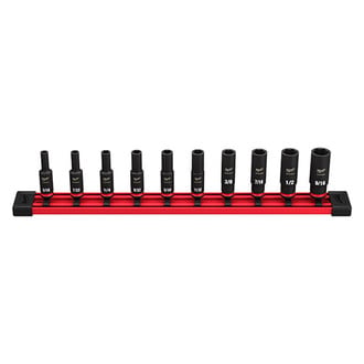 Milwaukee® - SHOCKWAVE Impact Duty™ 1/4" Drive SAE 6-Point Deep Impact Socket Set (10 Pieces)