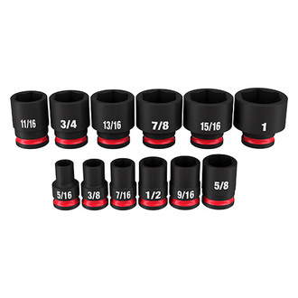 Milwaukee® - SHOCKWAVE Impact Duty™ 3/8" Drive SAE 6-Point Deep Impact Socket Set (12 Pieces)
