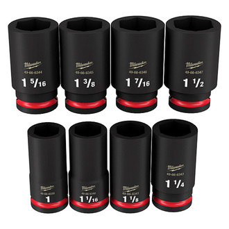 Milwaukee® - SHOCKWAVE Impact Duty™ 3/4" Drive SAE 6-Point Deep Impact Socket Set (8 Pieces)