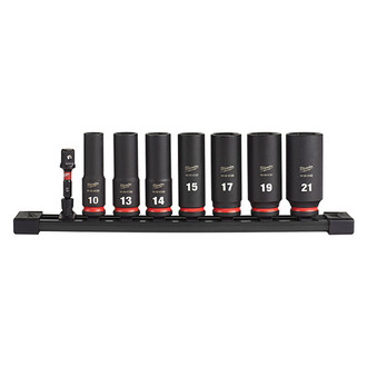 Milwaukee® - SHOCKWAVE Impact Duty™ 3/8" Drive Metric 6-Point Deep Impact Socket Set (8 Pieces)