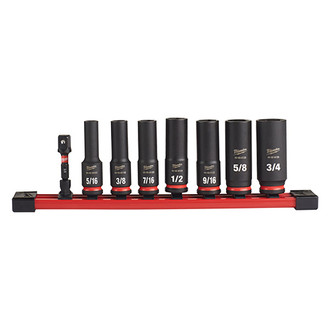 Milwaukee® - SHOCKWAVE Impact Duty™ 3/8" Drive SAE 6-Point Deep Impact Socket Set (8 Pieces)