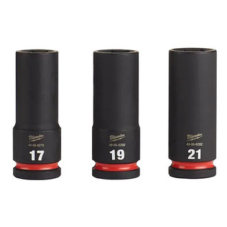 Milwaukee® - SHOCKWAVE Lineman's™ 3/8" Drive Metric 6-Point Deep Impact Socket Set (3 Pieces)