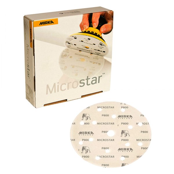 Mirka Abrasives® - Microstar™ 6" 1200 Grit Aluminum Oxide Multi-Hole Hook-and-Loop Disc (50 Pieces)