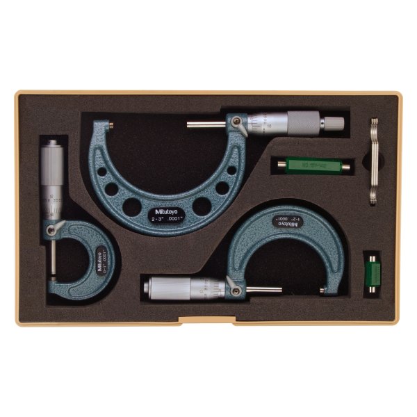 Mitutoyo® - 103 Series™ 0 to 3" SAE Mechanical Outside Micrometer Set