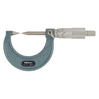 Mitutoyo® - 112 Series™ 0 to 1" SAE Mechanical Point Outside Micrometer