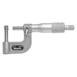 Mitutoyo® - 115 Series™ 0 to 1" SAE Mechanical Spherical and Cylindrical Anvil Tybe Outside Micrometer