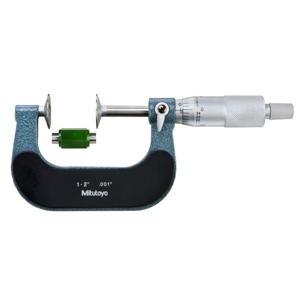 Mitutoyo® - 123 Series™ 1 to 2" SAE Mechanical Outside Rotating Spindle Disk Micrometer