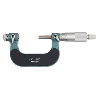 Mitutoyo® - 126 Series™ 1 to 2" SAE Mechanical Interchangeable Anvil-Spindle Tip Type Screw Thread Outside Micrometer