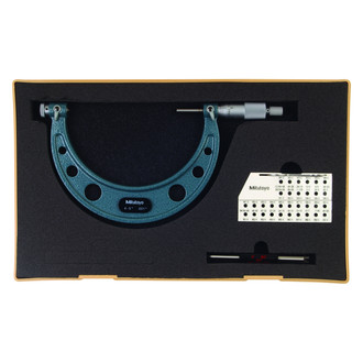Mitutoyo® - 126 Series™ 4 to 5" SAE Mechanical Interchangeable Anvil-Spindle Tip Type Screw Thread Outside Micrometer