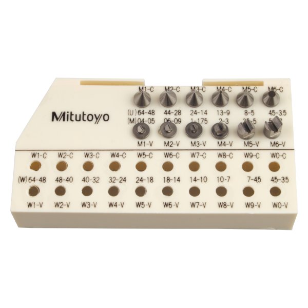 Mitutoyo® - 126 Series™ 4.5 to 64 TPI SAE and Metric Mechanical Screw Thread Outside Micrometer Set