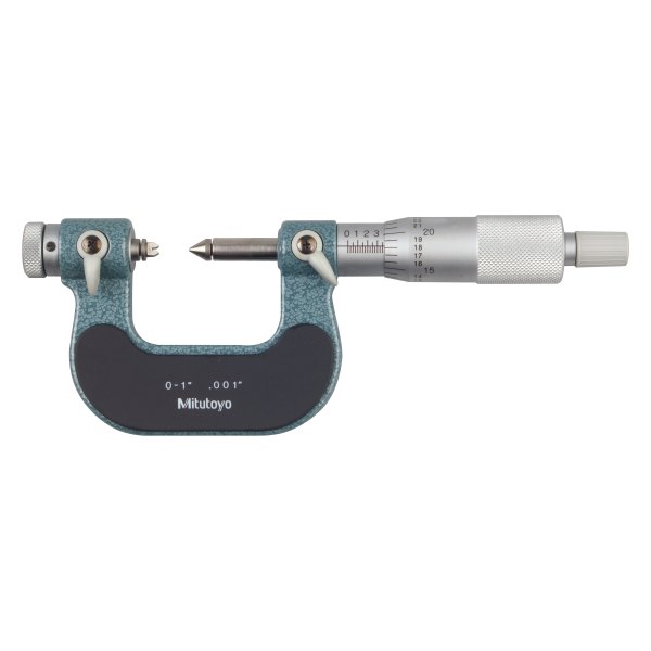 Mitutoyo® - 126 Series™ 0 to 1" SAE Mechanical Interchangeable Anvil-Spindle Tip Type Screw Thread Outside Micrometer