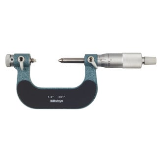Mitutoyo® - 126 Series™ 1 to 2" SAE Mechanical Interchangeable Anvil-Spindle Tip Type Screw Thread Outside Micrometer