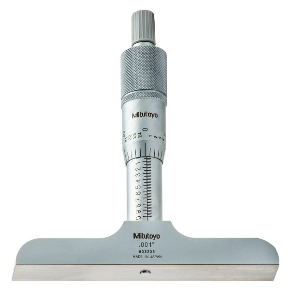Mitutoyo® - 128 Series™ 0 to 1" SAE Mechanical Depth Micrometer