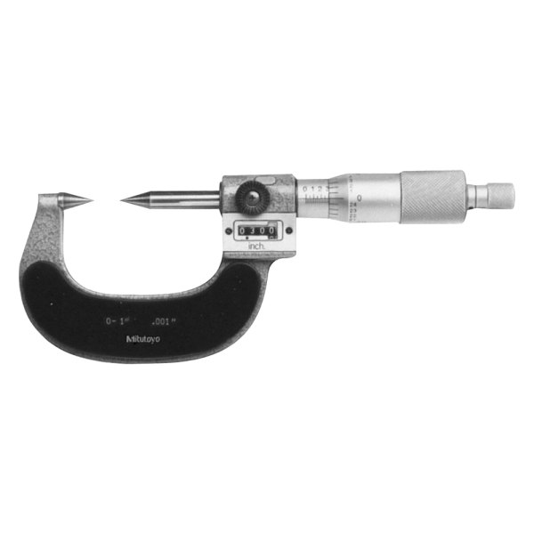 Mitutoyo® - 142 Series™ 0 to 1" SAE Mechanical Outside Point Micrometer