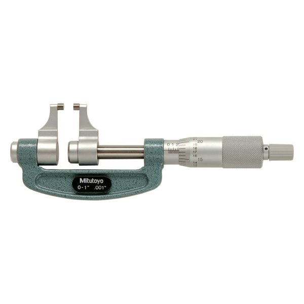 Mitutoyo® - 143 Series™ 0 to 1" SAE Mechanical Outside Caliper-Type Micrometer