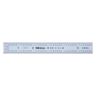 Mitutoyo® - Series 182™ 6" (150 mm) SAE/Metric Stainless Steel Wide Rigid Ruler