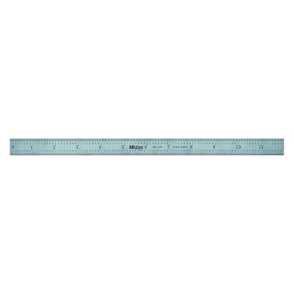 Mitutoyo® - Series 182™ 12" (300 mm) SAE/Metric Stainless Steel Wide Rigid Ruler
