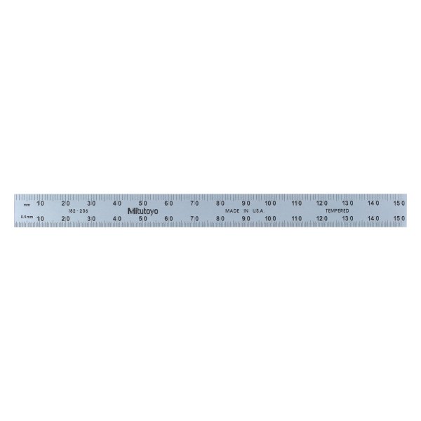 Mitutoyo® - Series 182™ 6" (150 mm) SAE/Metric Stainless Steel Full-Flexible Ruler