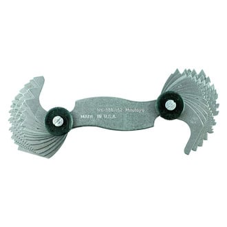 Mitutoyo® - 188 Series™ 4 to 56 TPI SAE and Metric Unified Pitch Gauge
