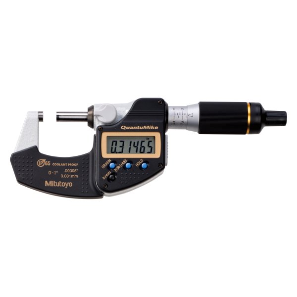Mitutoyo® - 293 Series™ 0 to 1" SAE and Metric Digital QuantuMike Coolant-Proof Outside Micrometer