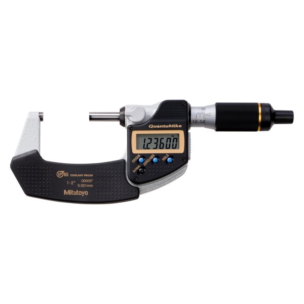 Mitutoyo® - 293 Series™ 1 to 2" SAE and Metric Digital QuantuMike Coolant-Proof Outside Micrometer