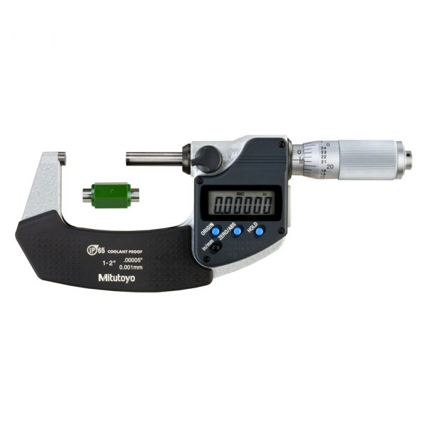 Mitutoyo® - 293 Series™ 1 to 2" SAE and Metric Digital Coolant-Proof Outside Micrometer