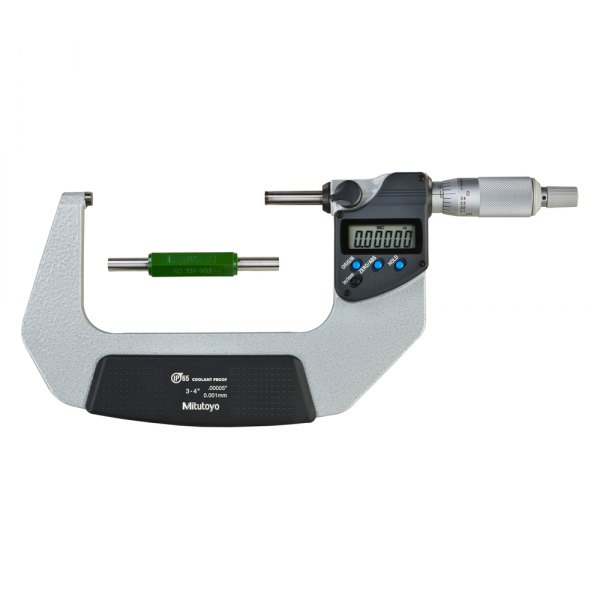 Mitutoyo® - 293 Series™ 3 to 4" SAE and Metric Digital Coolant-Proof Outside Micrometer