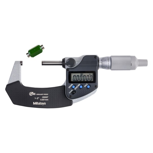 Mitutoyo® - 293 Series™ 1 to 2" SAE and Metric Digital Coolant-Proof Outside Micrometer