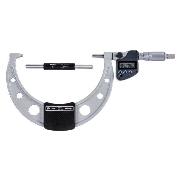 Mitutoyo® - 293 Series™ 5 to 6" SAE and Metric Digital Coolant-Proof Outside Micrometer
