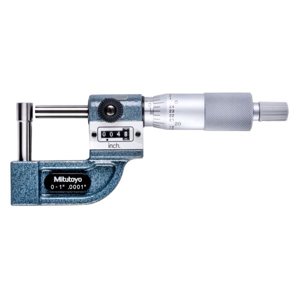 Mitutoyo® - 295 Series™ 0 to 1" SAE Mechanical Outside Spherical and Cylindrical Anvils Tube Micrometer