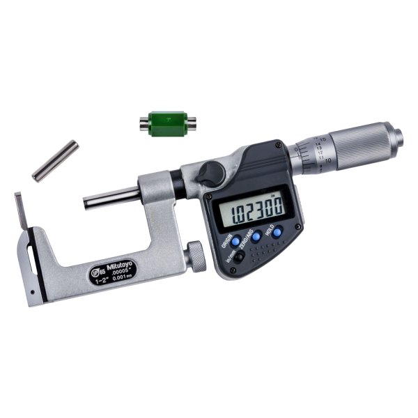 Mitutoyo® - 317 Series™ 1 to 2" SAE and Metric Digital Interchangeable Anvil Type Uni-Mike Outside Micrometer