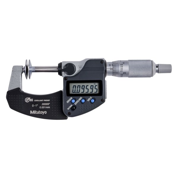 Mitutoyo® - 323 Series™ 0 to 1" SAE and Metric Digital Outside Disk Micrometer
