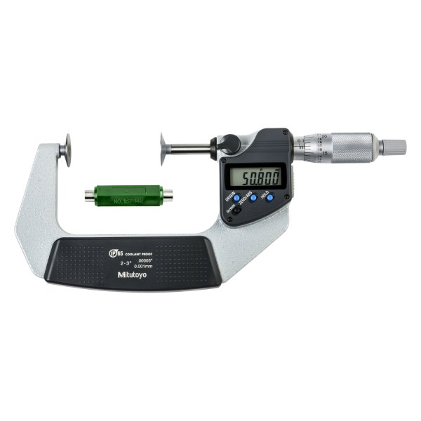 Mitutoyo® - 323 Series™ 2 to 3" SAE and Metric Digital Outside Disk Micrometer